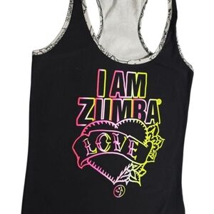 💥REDUCED TONIGHT 💥Zumba Fitness Black Muscle Tee with Neon Accents